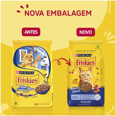 Ração Seca Nestlé Purina Friskies Mar de Sabores para Gatos Adultos