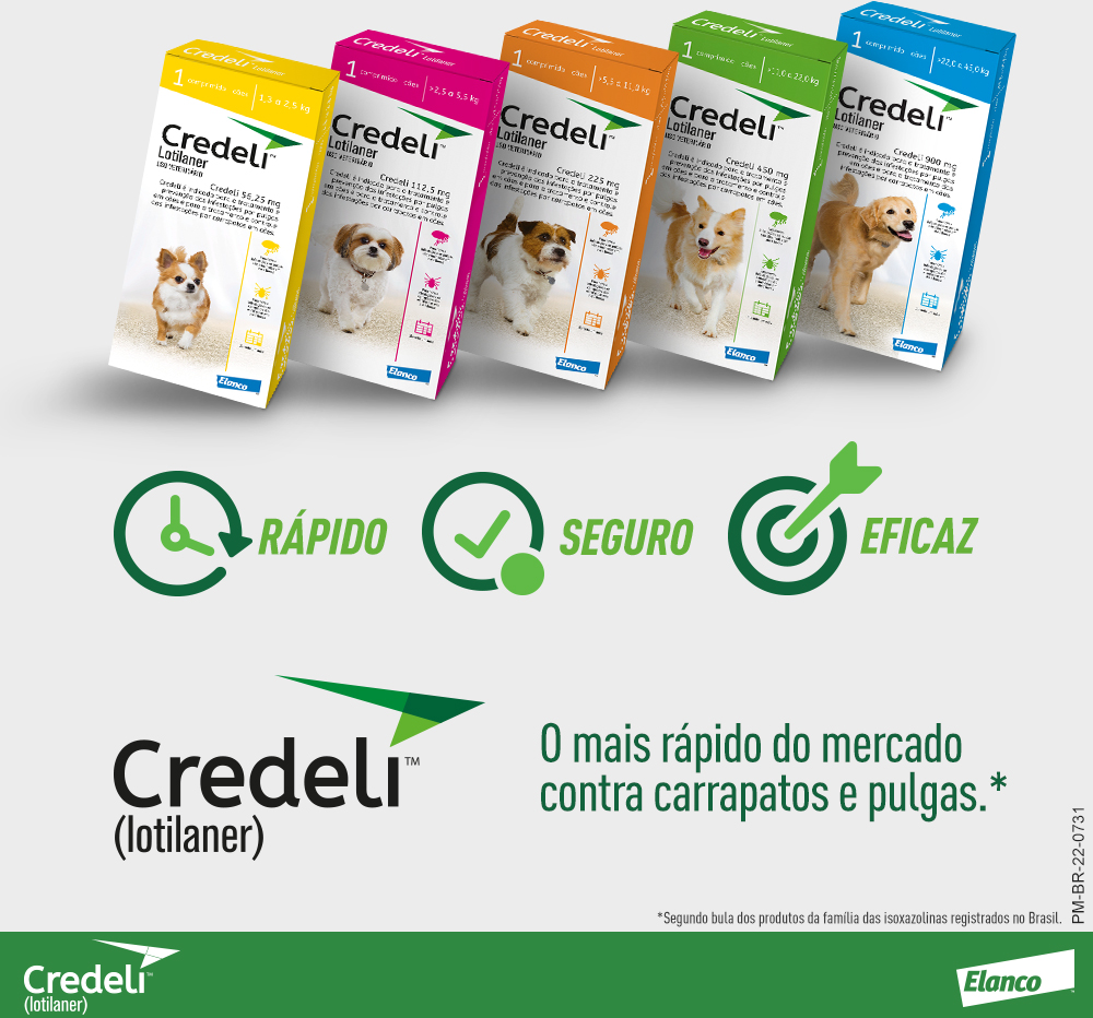 Antipulgas e Carrapatos Credeli 56,25 mg para Cães de 1,3 a 2,5Kg - 1 Comprimido