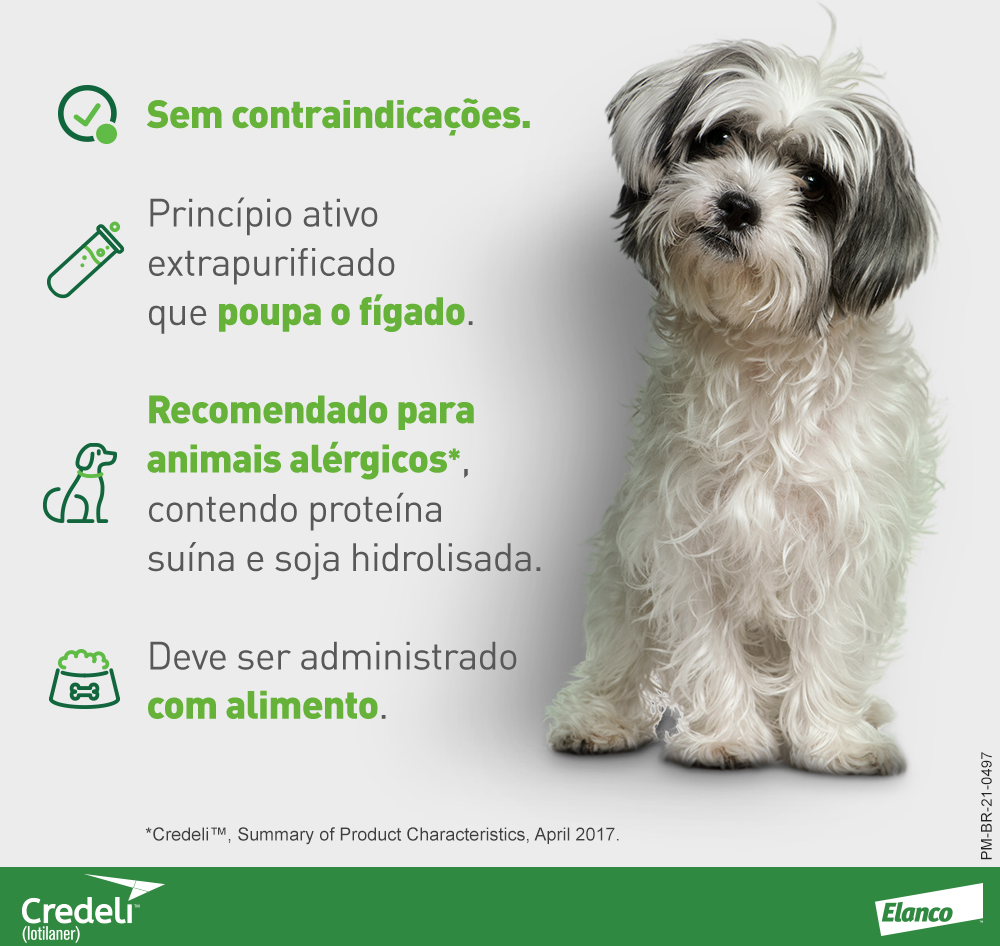 Antipulgas e Carrapatos Credeli 56,25 mg para Cães de 1,3 a 2,5Kg - 1 Comprimido