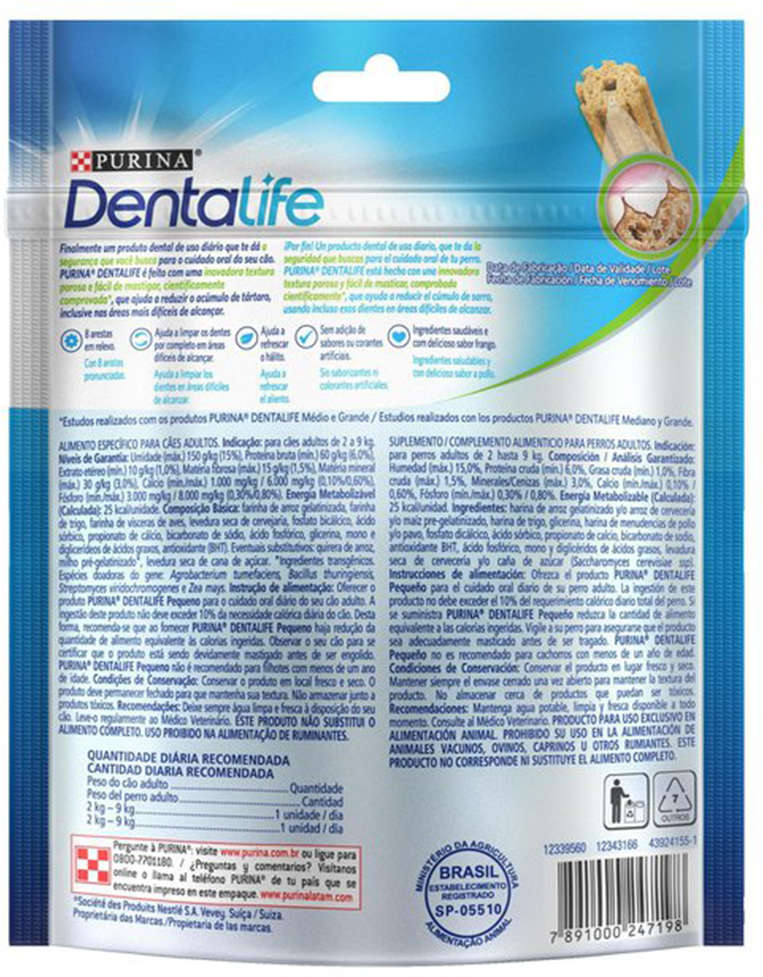 Petisco Purina DentaLife DentaLife para Cães Adultos Porte Pequeno Sabor Frango - 42g