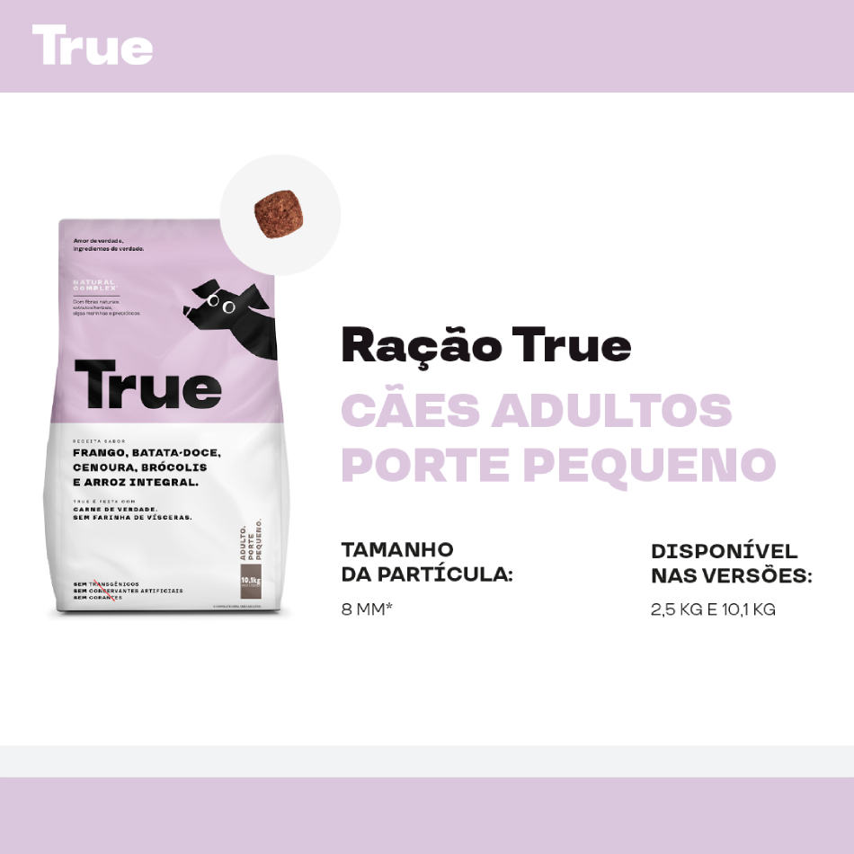 Ração Natural True para Cães Adultos Raças Pequenas - 10,1Kg