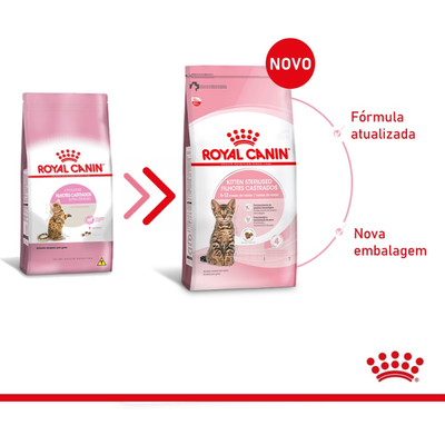 Ração Royal Canin Feline Health Nutrition Kitten Sterilised para Gatos Filhotes Castrados de 6 a 12 meses