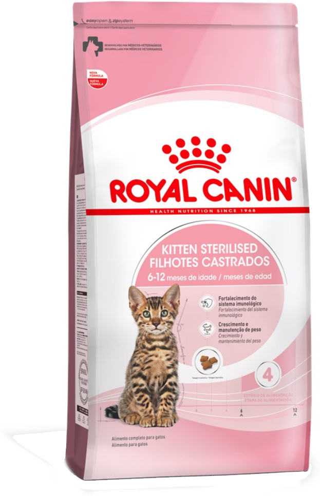 Ração Royal Canin Feline Health Nutrition Kitten Sterilised para Gatos Filhotes Castrados de 6 a 12 meses - 1,5Kg