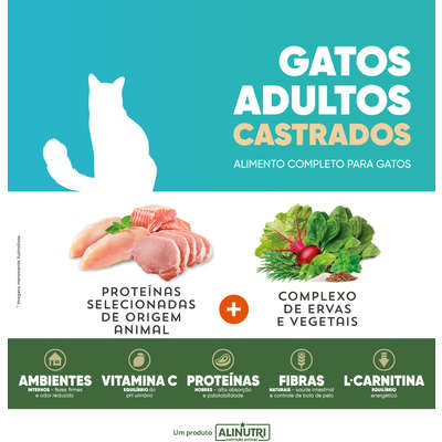 Ração Seca Alinutri Nature Fórmula para Gatos Adultos Castrados