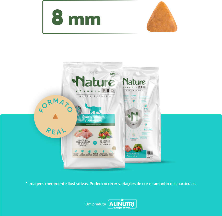 Ração Seca Alinutri Nature Fórmula Pro para Gatos Adultos Castrados - 7,5Kg