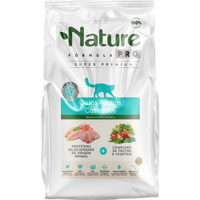 Ração Seca Alinutri Nature Fórmula Pro para Gatos Adultos Castrados