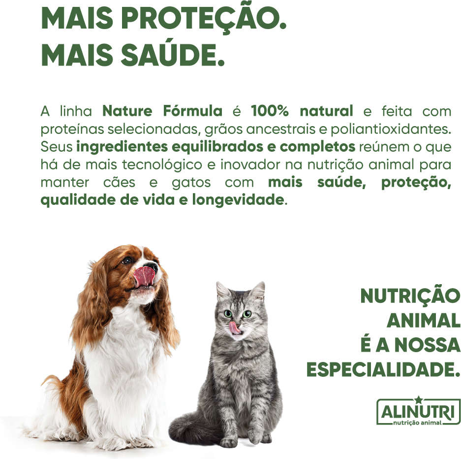 Ração Seca Alinutri Nature Fórmula Pro para Gatos Adultos Castrados - 7,5Kg