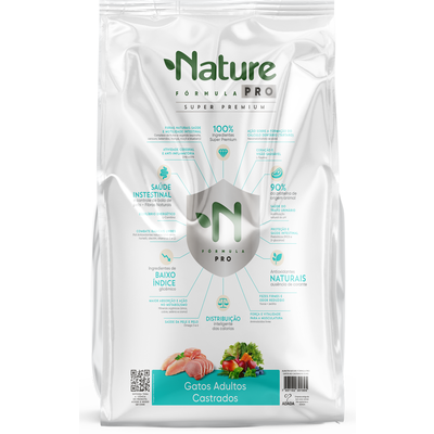 Ração Seca Alinutri Nature Fórmula Pro para Gatos Adultos Castrados
