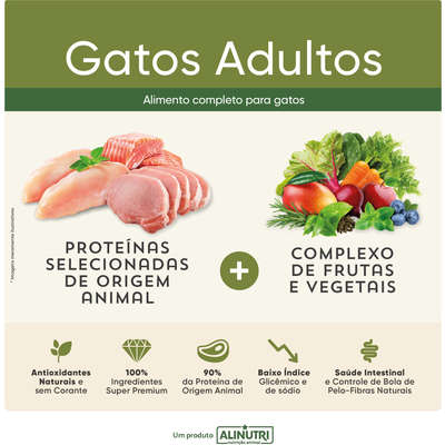 Ração Seca Alinutri Nature Fórmula Pro para Gatos Adultos