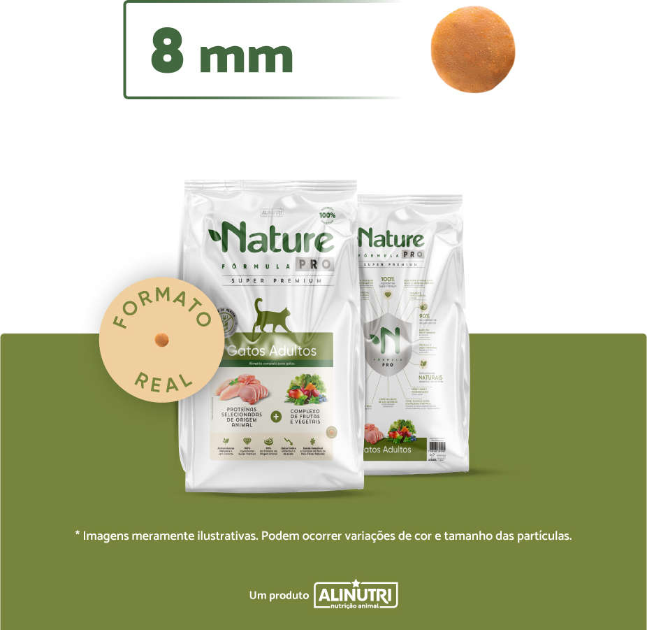Ração Seca Alinutri Nature Fórmula Pro para Gatos Adultos - 7,5Kg