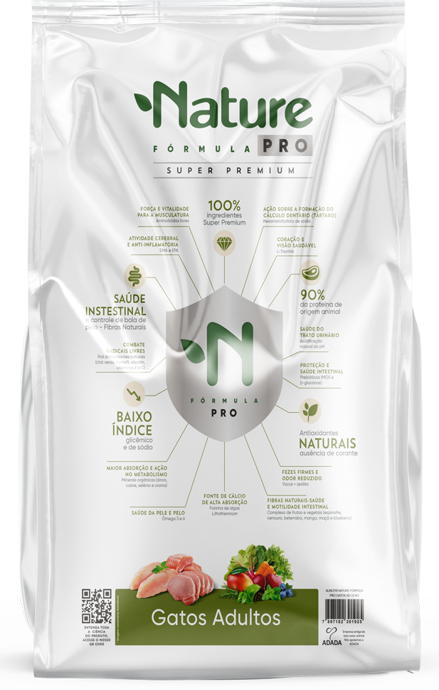Ração Seca Alinutri Nature Fórmula Pro para Gatos Adultos - 7,5Kg