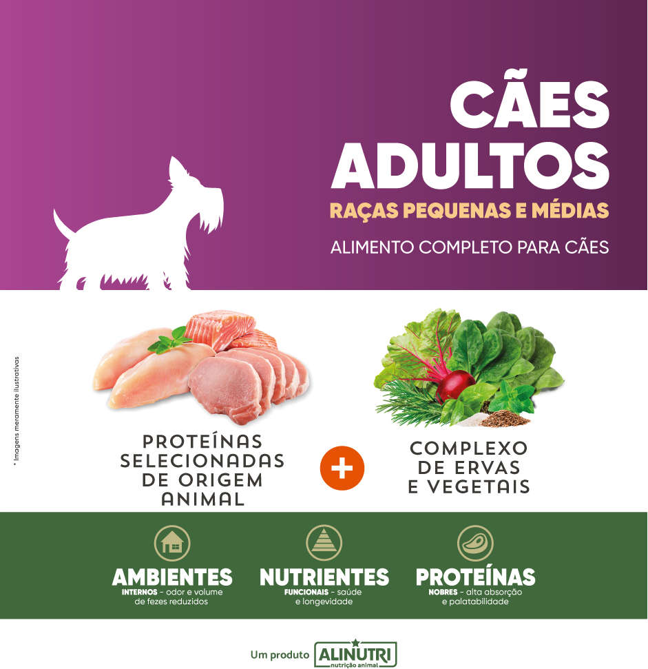 Ração Seca Alinutri Nature Fórmula para Cães Adultos Raças Pequenas e Médias - 15Kg