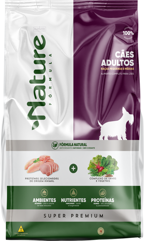 Ração Seca Alinutri Nature Fórmula para Cães Adultos Raças Pequenas e Médias - 15Kg