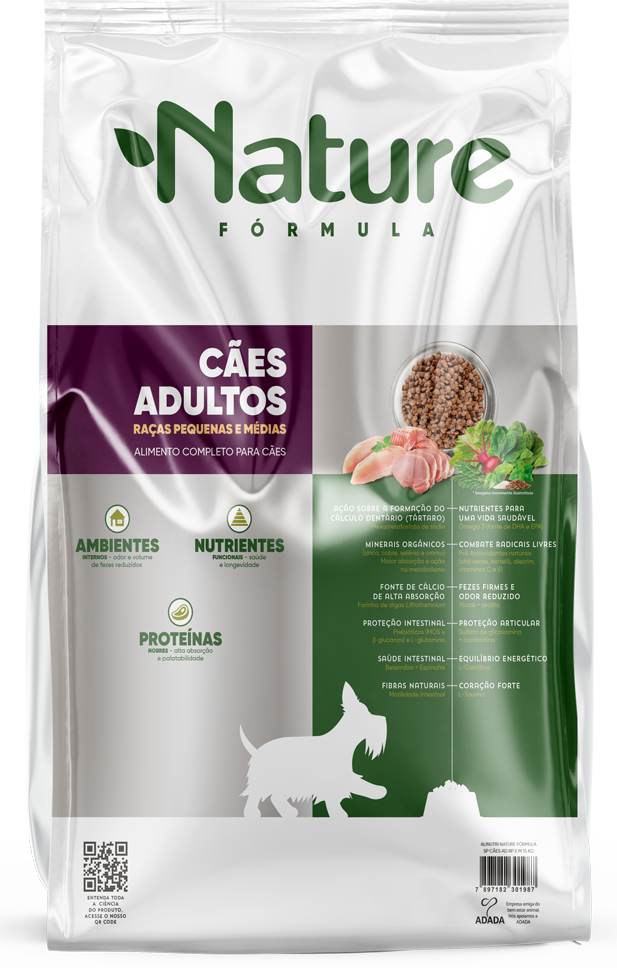 Ração Seca Alinutri Nature Fórmula para Cães Adultos Raças Pequenas e Médias - 15Kg