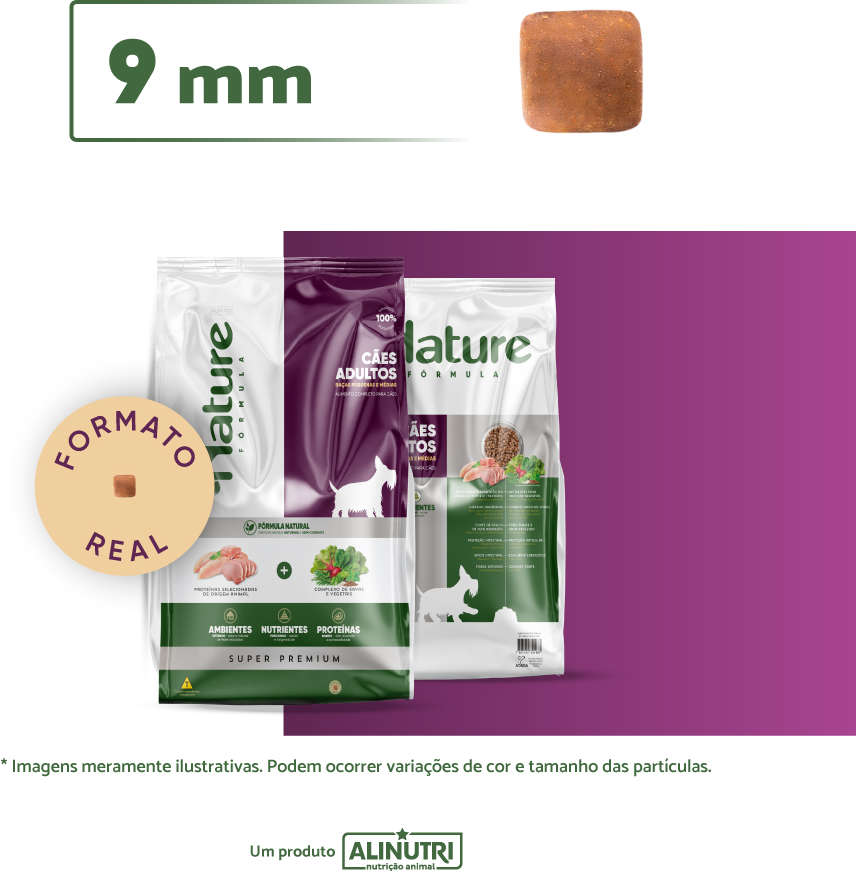 Ração Seca Alinutri Nature Fórmula para Cães Adultos Raças Pequenas e Médias - 15Kg