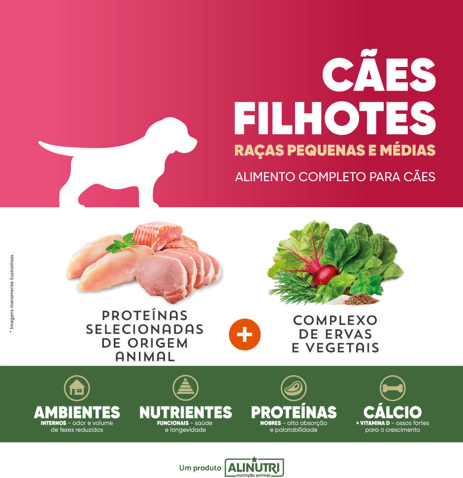 Ração Seca Alinutri Nature Fórmula para Cães Filhotes Raças Pequenas e Médias - 2,5Kg