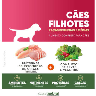 Ração Seca Alinutri Nature Fórmula para Cães Filhotes Raças Pequenas e Médias
