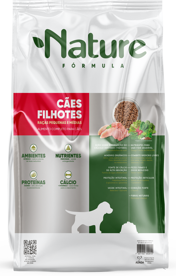 Ração Seca Alinutri Nature Fórmula para Cães Filhotes Raças Pequenas e Médias - 2,5Kg