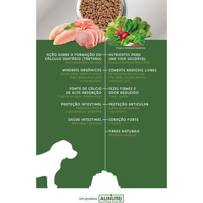 Ração Seca Alinutri Nature Fórmula para Cães Filhotes Raças Pequenas e Médias