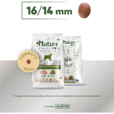Ração Seca Alinutri Nature Fórmula Pro Light para Cães Adultos Raças Grandes