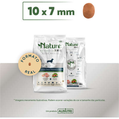 Ração Seca Alinutri Nature Fórmula Pro Light para Cães Adultos Raças Pequenas e Médias