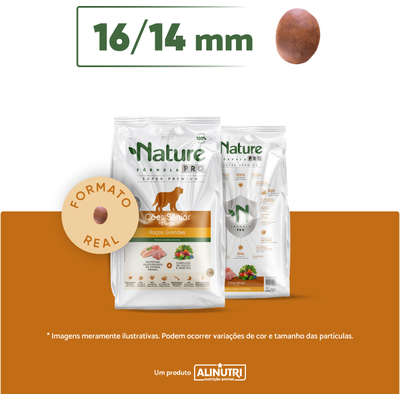 Ração Seca Alinutri Nature Fórmula Pro para Cães Sênior Raças Grandes com 5 Anos ou Mais