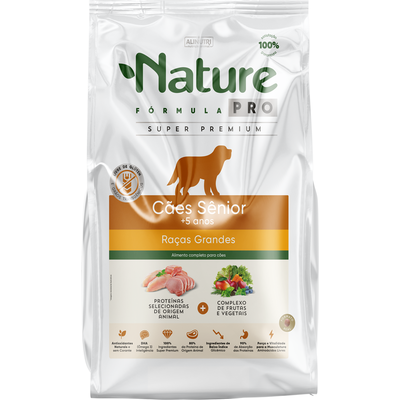 Ração Seca Alinutri Nature Fórmula Pro para Cães Sênior Raças Grandes com 5 Anos ou Mais