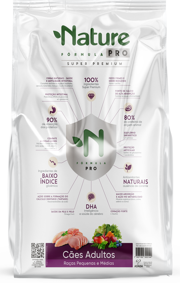 Ração Seca Alinutri Nature Fórmula Pro para Cães Adultos Raças Pequenas e Médias - 15Kg