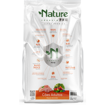 Ração Seca Alinutri Nature Fórmula Pro para Cães Adultos Raças Grandes
