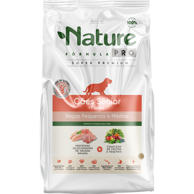 Ração Seca Alinutri Nature Fórmula Pro para Cães Sênior Raças Pequenas e Médias com 7 Anos ou Mais