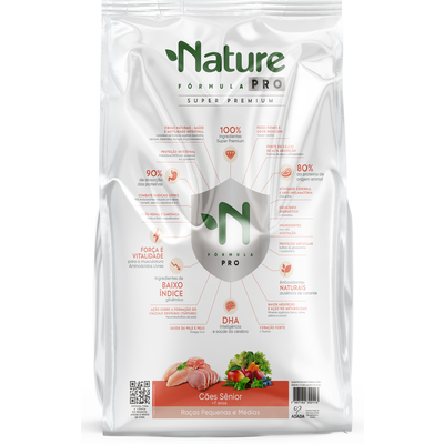 Ração Seca Alinutri Nature Fórmula Pro para Cães Sênior Raças Pequenas e Médias com 7 Anos ou Mais