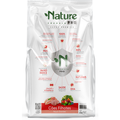 Ração Seca Alinutri Nature Fórmula Pro para Cães Filhotes Raças Grandes