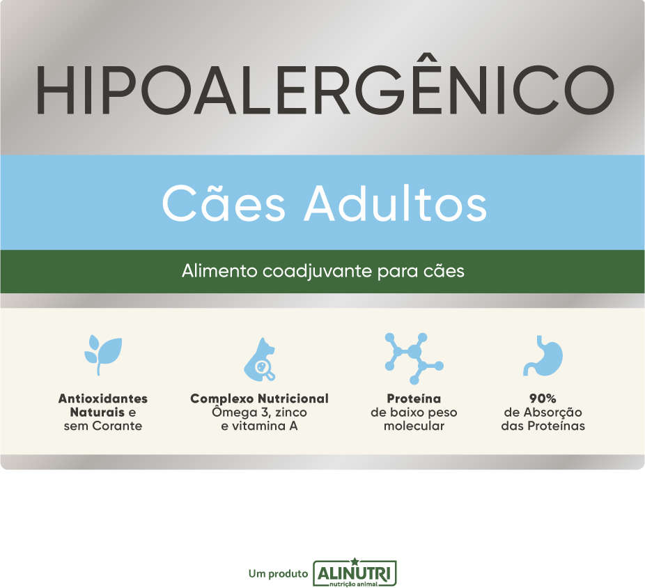 Ração Seca Alinutri Nature Fórmula Pro Hipoalergênico para Cães Adultos - 10,1Kg