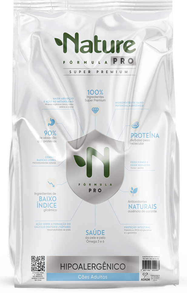 Ração Seca Alinutri Nature Fórmula Pro Hipoalergênico para Cães Adultos - 10,1Kg