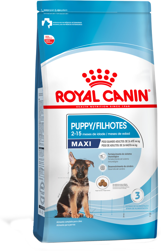 Ração Royal Canin Maxi Puppy para Cães Filhotes de Raças Grandes de 2 a 15 Meses de Idade - 4Kg