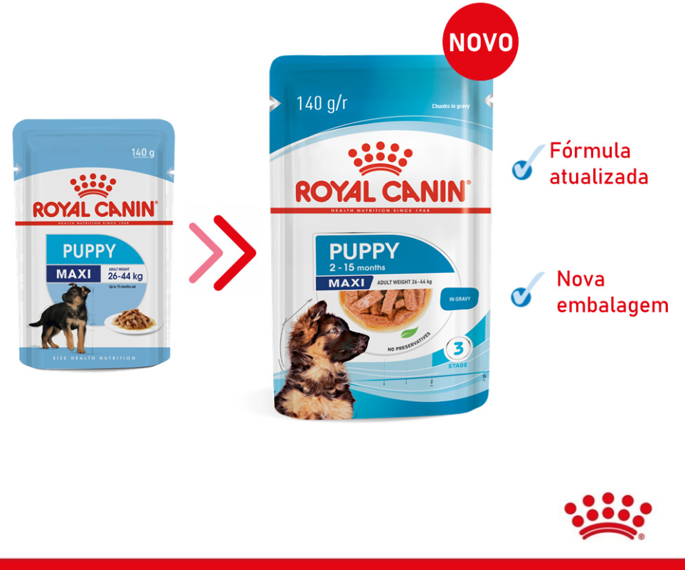 Ração Úmida Royal Canin Sachê Size Health Nutrition Puppy Wet para Cães Filhotes Raças Grandes - 140 g