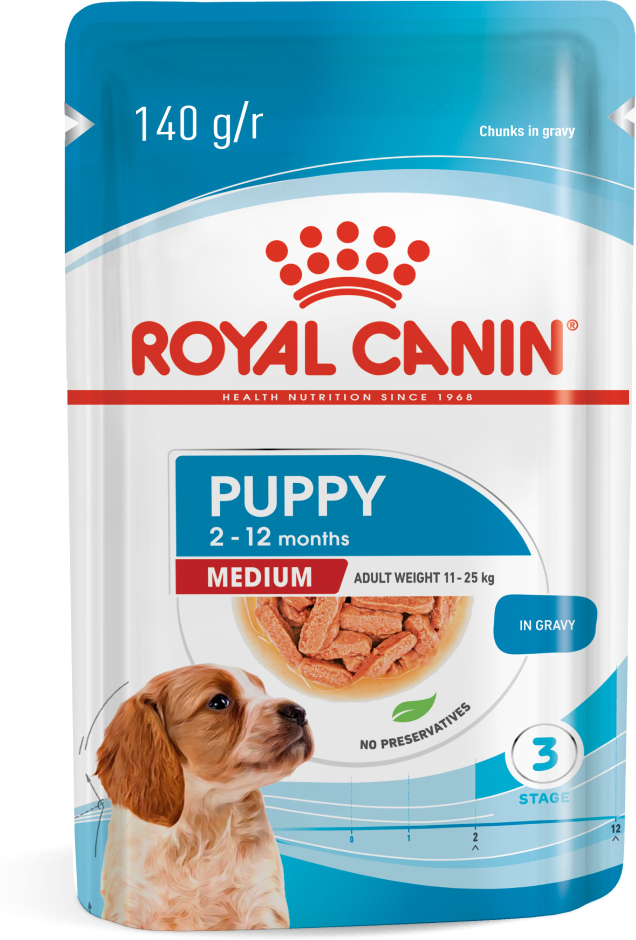 Ração Úmida Royal Canin Sachê Size Health Nutrition Puppy Wet para Cães Filhotes Raças Médias - 140 g