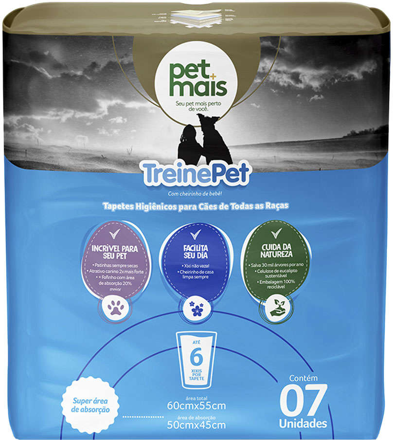 Tapete Higiênico Petmais TreinePet para Cães - 07 Unidades