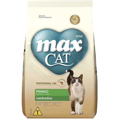 Ração Total Max Cat Line Frango para Gatos Adultos Castrados