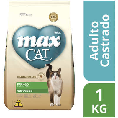 Ração Total Max Cat Line Frango para Gatos Adultos Castrados