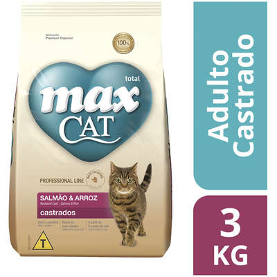 Ração Seca Total Max Cat Professional Line Salmão & Arroz para Gatos Castrados