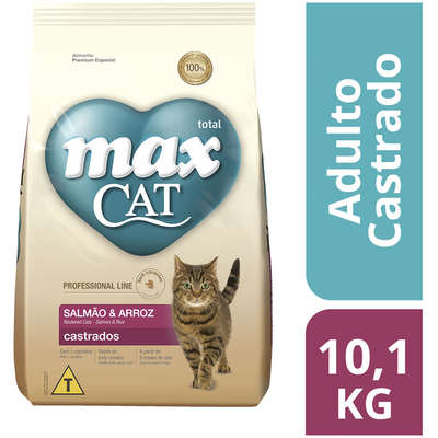 Ração Seca Total Max Cat Professional Line Salmão & Arroz para Gatos Castrados