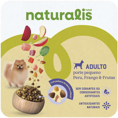 Ração Seca Total Naturalis Peru, Frango e Frutas para Cães Adultos Porte Pequeno