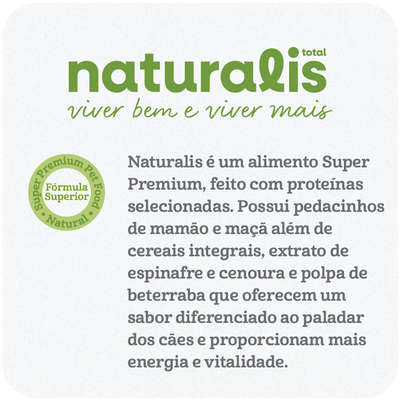 Ração Seca Total Naturalis Peru, Frango e Frutas para Cães Adultos Porte Pequeno