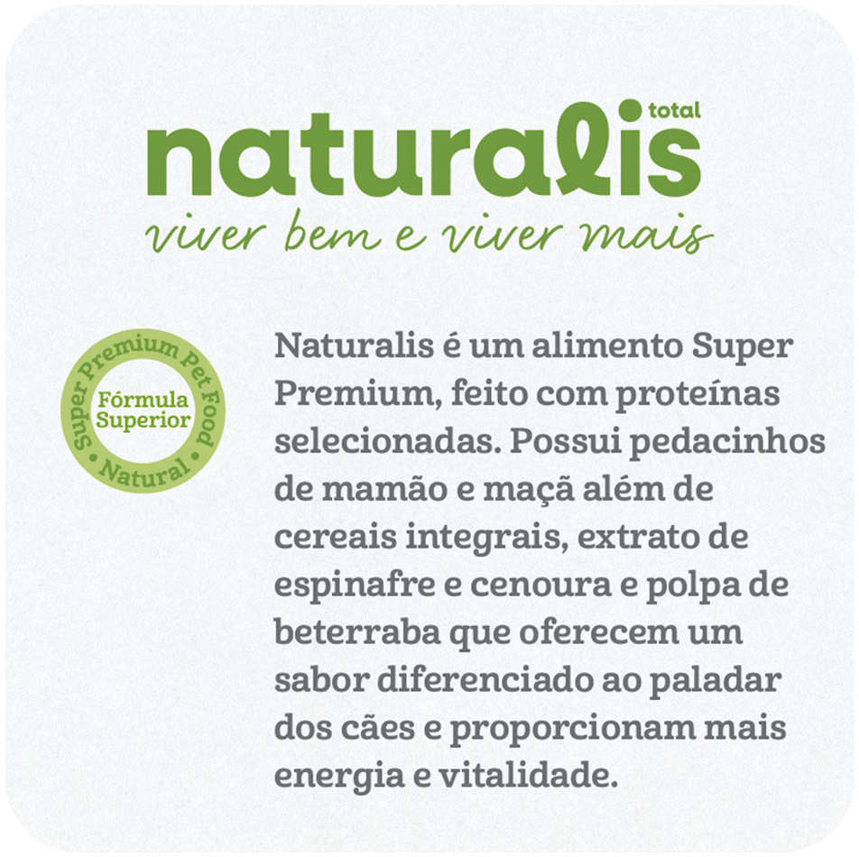 Ração Seca Total Naturalis Peru, Frango e Frutas para Cães Filhotes - 2,5Kg