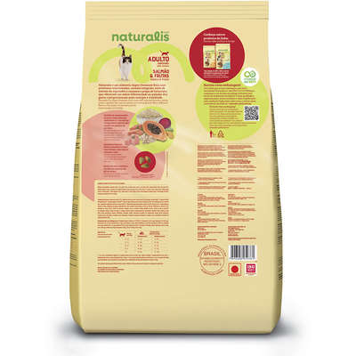 Ração Seca Total Naturalis Salmão e Frutas para Gatos Adultos Castrados