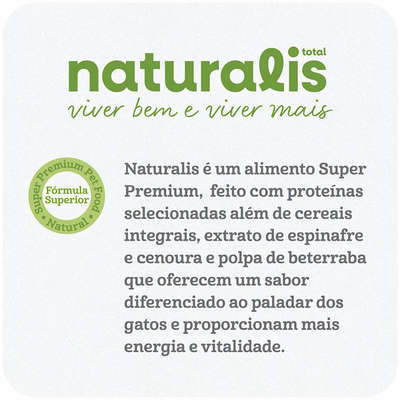 Ração Seca Total Naturalis Salmão e Frutas para Gatos Adultos Castrados