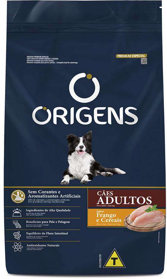 Ração Seca Origens Frango e Cereais Cães Adultos - 15Kg