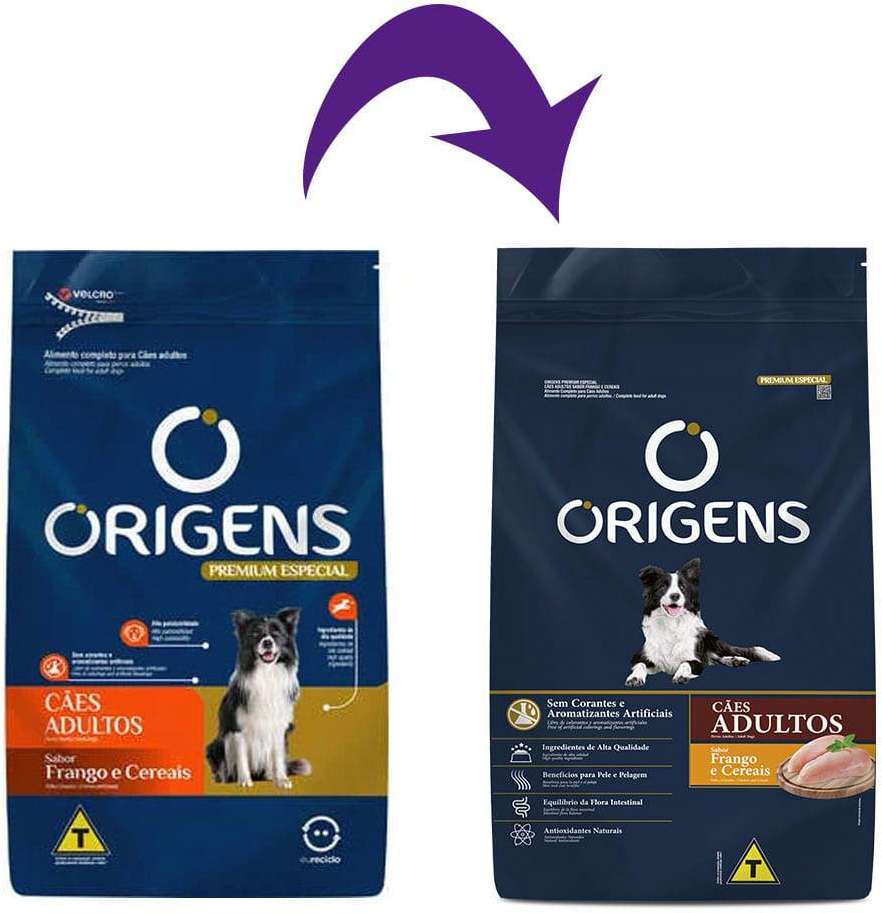 Ração Seca Origens Frango e Cereais Cães Adultos - 15Kg