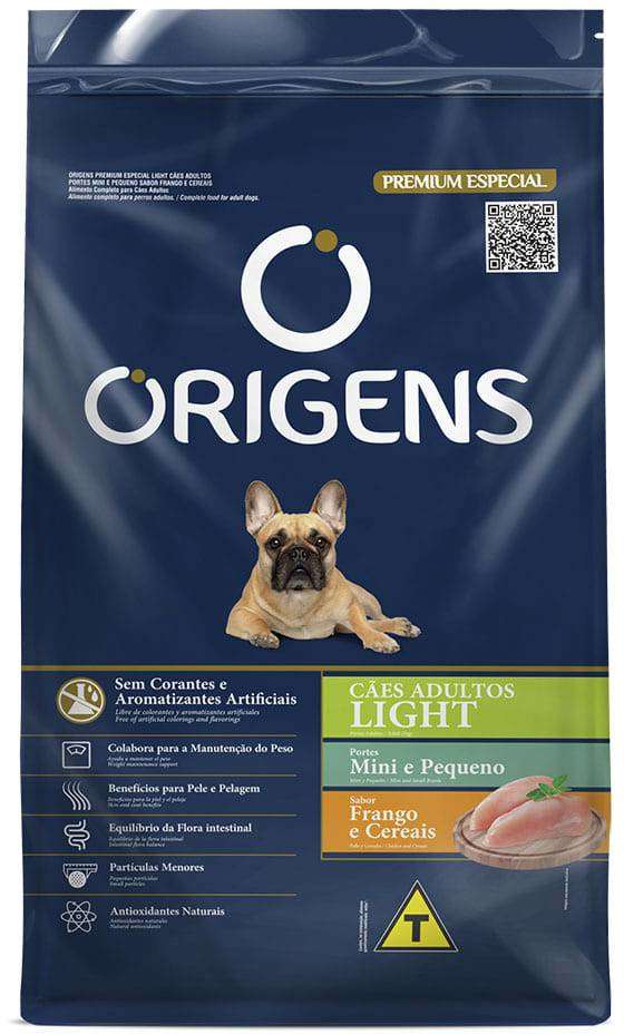 Ração Seca Origens Premium Especial Light Frango e Cereais Cães Adultos - 3Kg